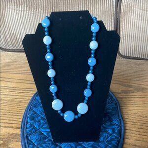 Elegant Blue Beaded Necklace